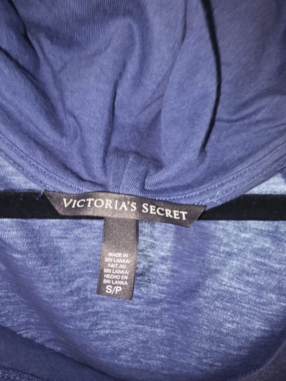 Victoria’s Secret S/P Blue Hoodie Leopard Print Side Panels Pullover